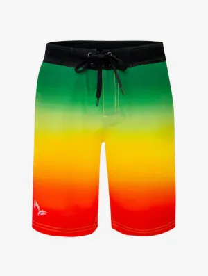 BOB MARLIN GEAR Men's Board Short Rasta Flag (Size 30) - Green/Yellow/Red