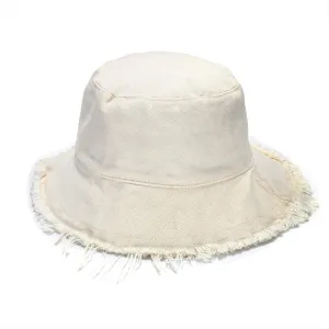 boderier Sun Hats for Women Summer Casual Wide Brim Cotton Bucket Hat Beach Vacation Travel Accessories Beige