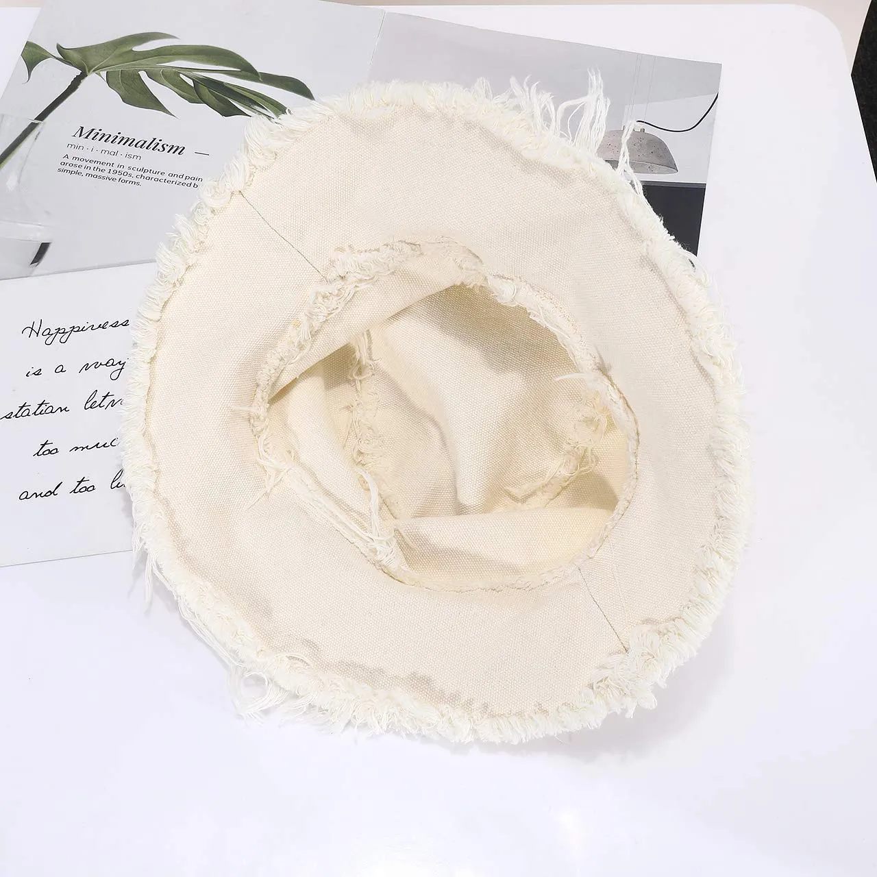 boderier Sun Hats for Women Summer Casual Wide Brim Cotton Bucket Hat Beach Vacation Travel Accessories Beige