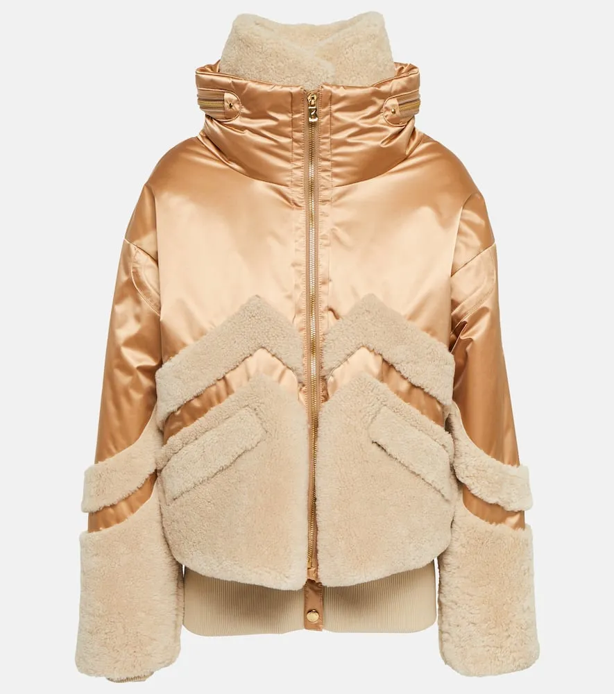 Bogner Milia shearling-paneled down ski jacket