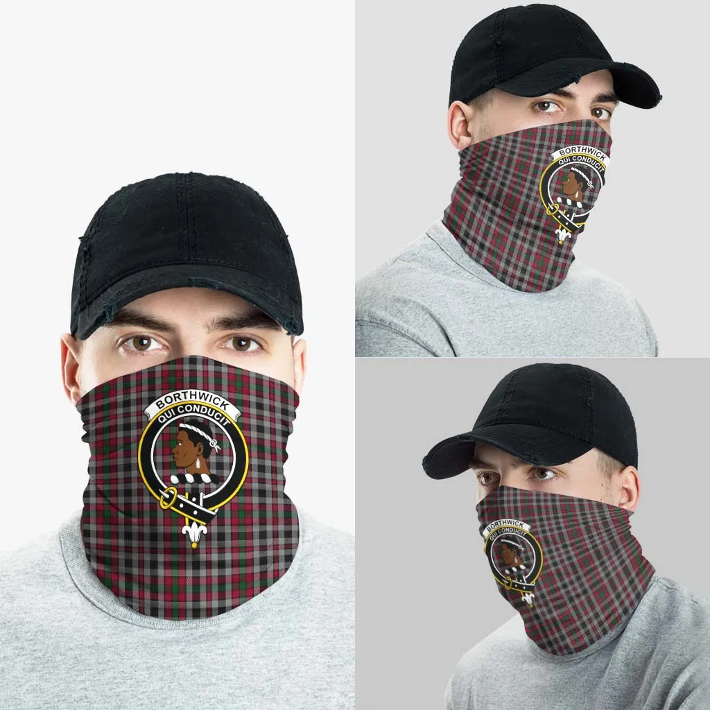 Borthwick Tartan Neck Gaiters, Tartan Bandanas, Tartan Head Band with Family Crest