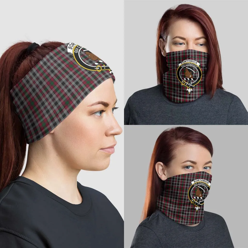 Borthwick Tartan Neck Gaiters, Tartan Bandanas, Tartan Head Band with Family Crest