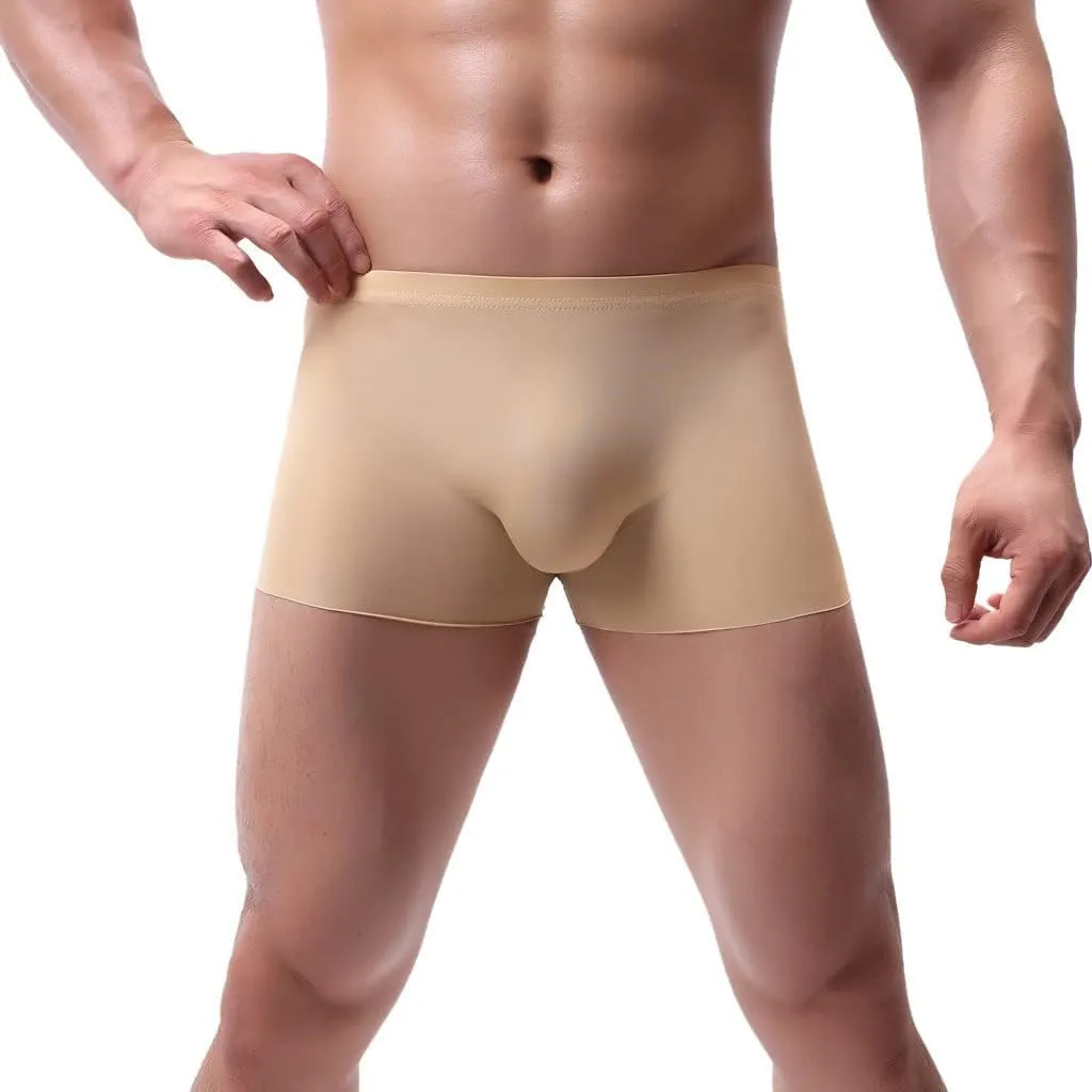 Boxers for Men No Show Ultra-Thin Trunks Breathable Comfortable Boxer Briefs Stretchy Performance Elastic Waistband Underwear
