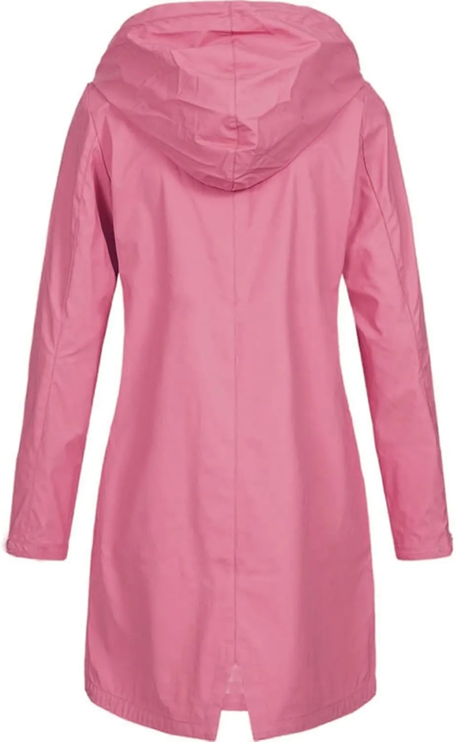 BOXIACEY Women Packable Rain Jacket Waterproof Lightweight Raincoat Hooded Lightweight Windbreaker Long Trench Raincoat