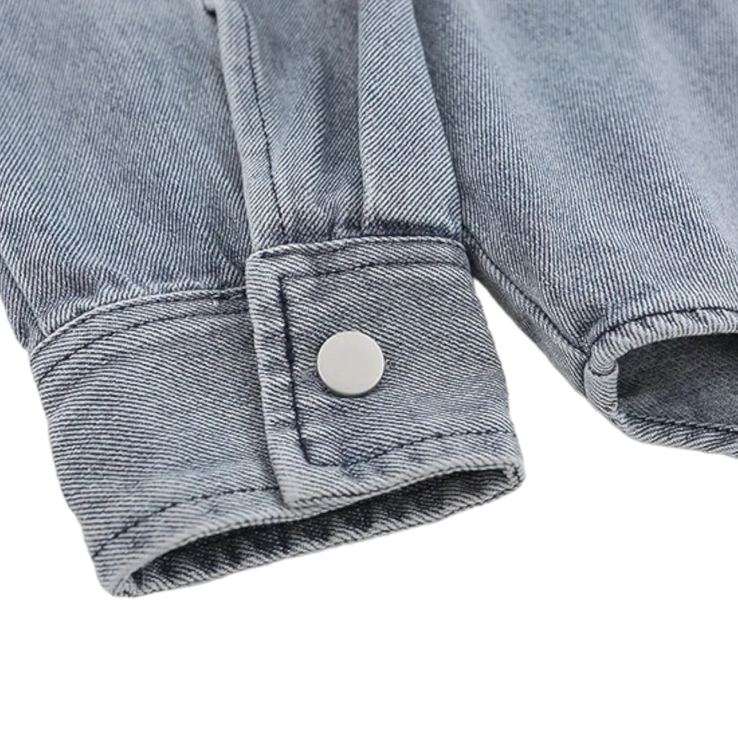 Boxy fit heavy denim shirt with stars