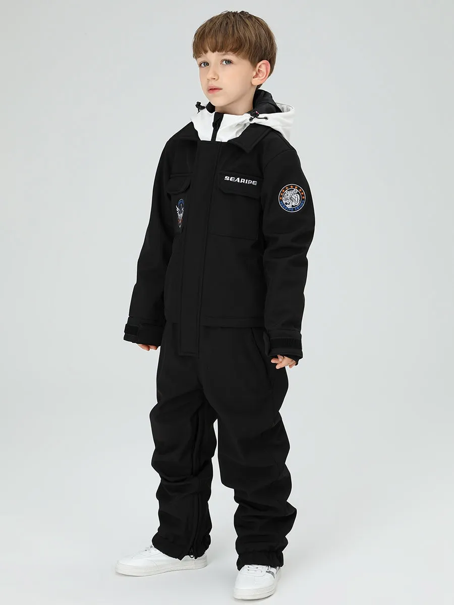 Boys Candy Color Snow Suit Foot Strap Design