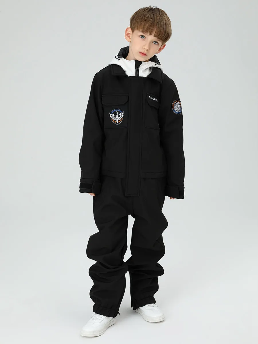 Boys Candy Color Snow Suit Foot Strap Design