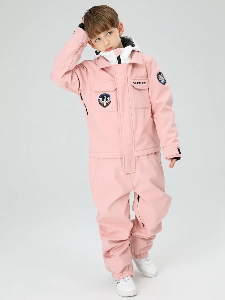 Boys Candy Color Snow Suit Foot Strap Design