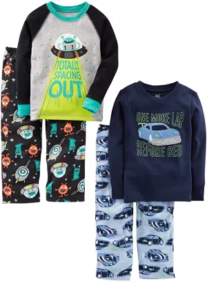 Brand new Simple Joys by Carter's Boys 4-Piece Pajama Set (Cotton Top & Fleece Bottom) Sz 3T!