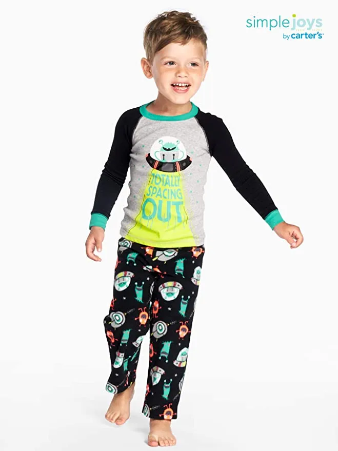 Brand new Simple Joys by Carter's Boys 4-Piece Pajama Set (Cotton Top & Fleece Bottom) Sz 3T!
