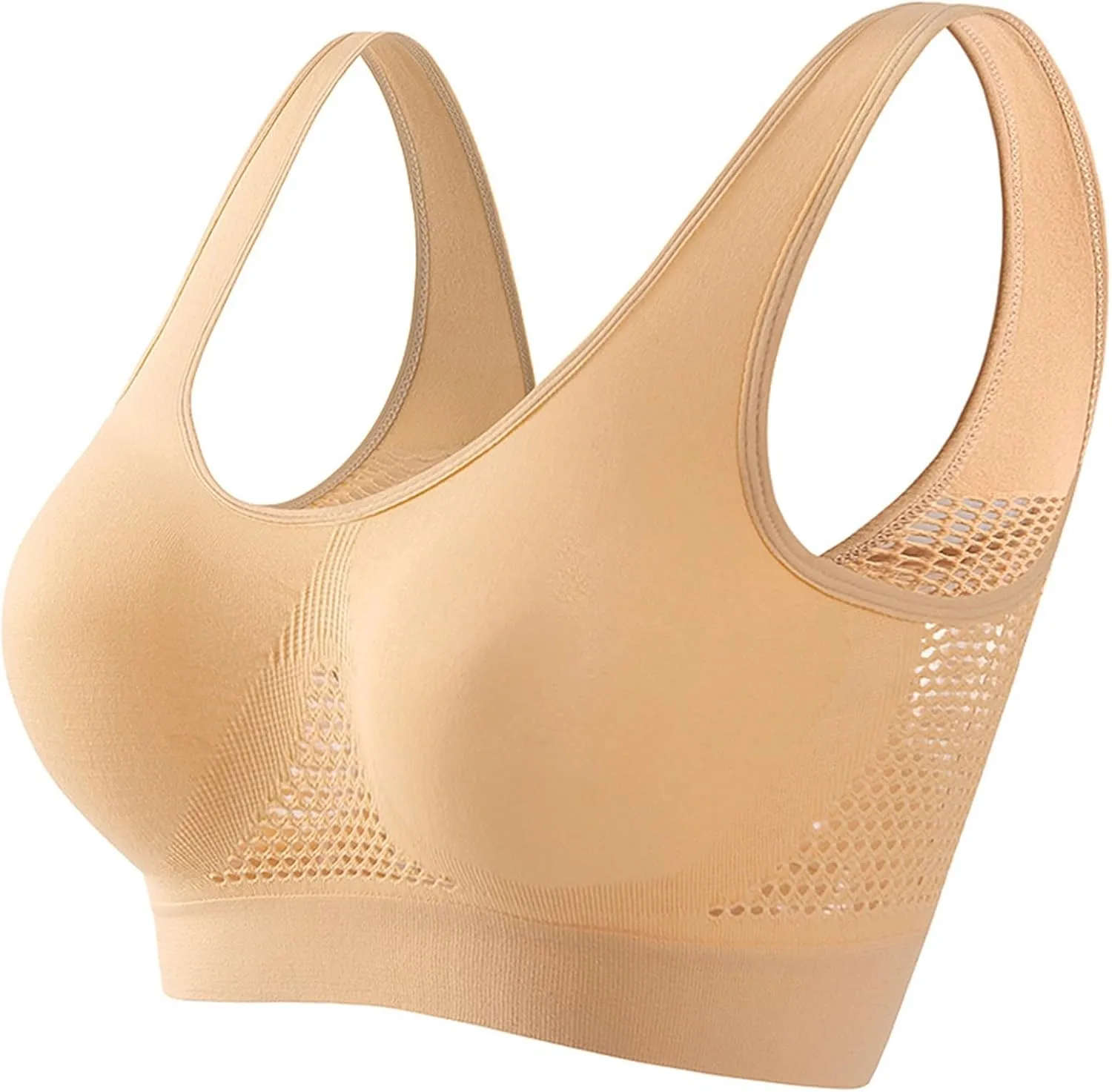 Breathable Cool Liftup Air Bra Large Size Air Bra Breathable and Comfortable Mesh Sports Bra for Womens Racerback Running Bra