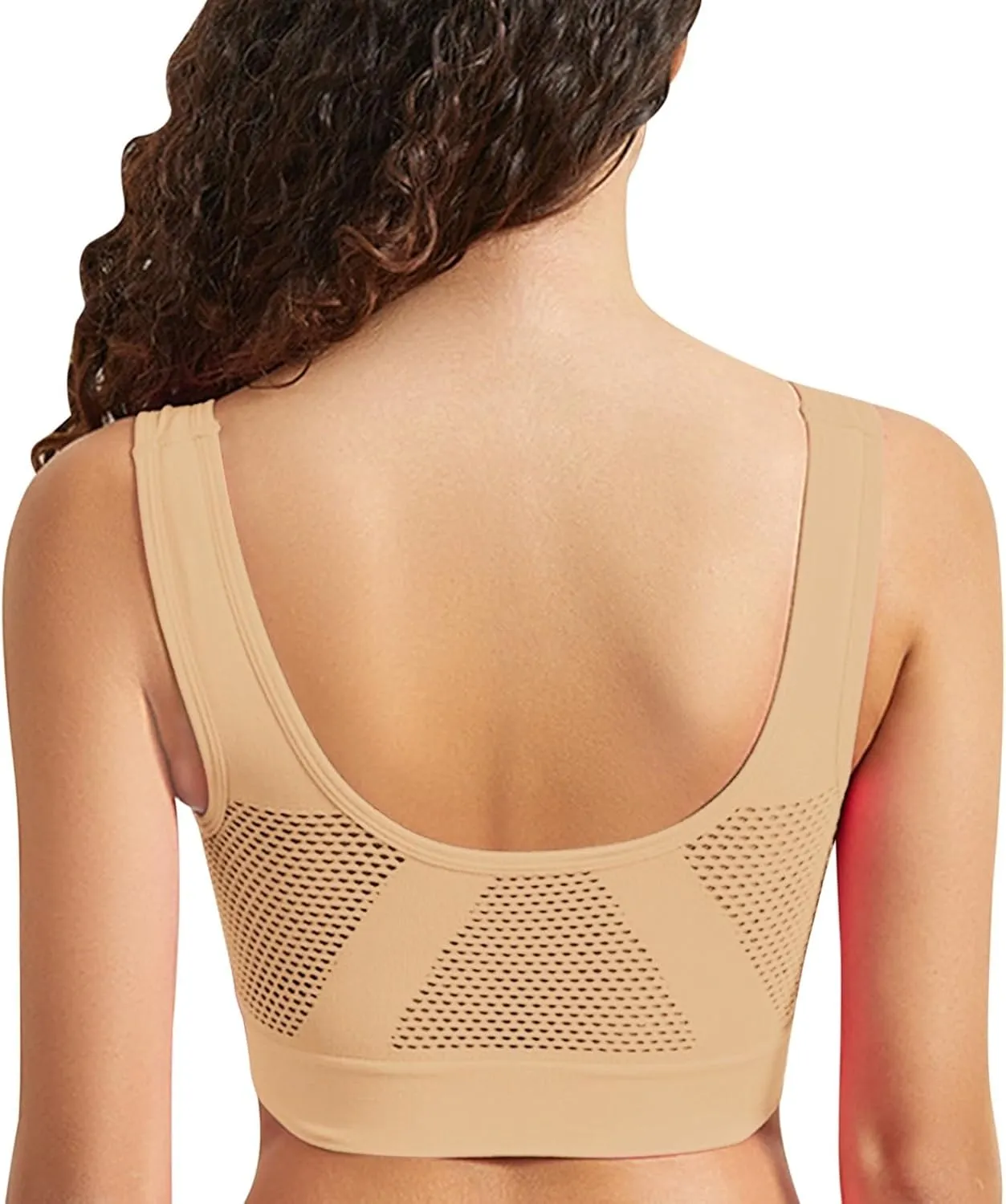 Breathable Cool Liftup Air Bra Large Size Air Bra Breathable and Comfortable Mesh Sports Bra for Womens Racerback Running Bra