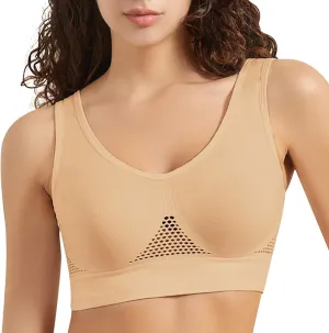 Breathable Cool Liftup Air Bra Large Size Air Bra Breathable and Comfortable Mesh Sports Bra for Womens Racerback Running Bra