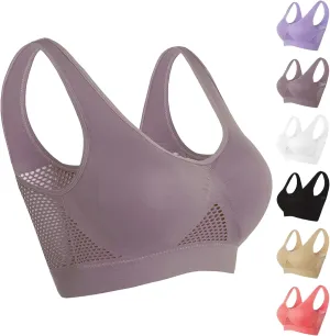 Breathable Cool Liftup Air Bra,Padded Sports Bra for Women,Womens Underwear Breathable Large Size Snug Bras No Steel Ring