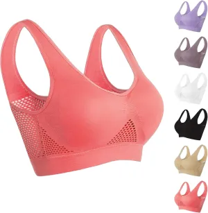 Breathable Cool Liftup Air Bra,Padded Sports Bra for Women,Womens Underwear Breathable Large Size Snug Bras No Steel Ring