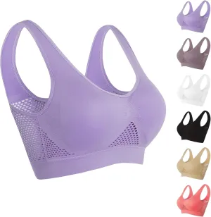 Breathable Cool Liftup Air Bra,Padded Sports Bra for Women,Womens Underwear Breathable Large Size Snug Bras No Steel Ring