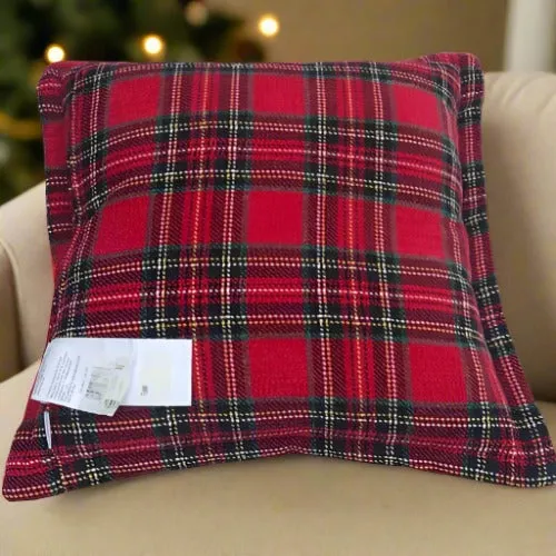 Brentwood Decorative Holiday Plaid Throw Pillow - 18''X 18''