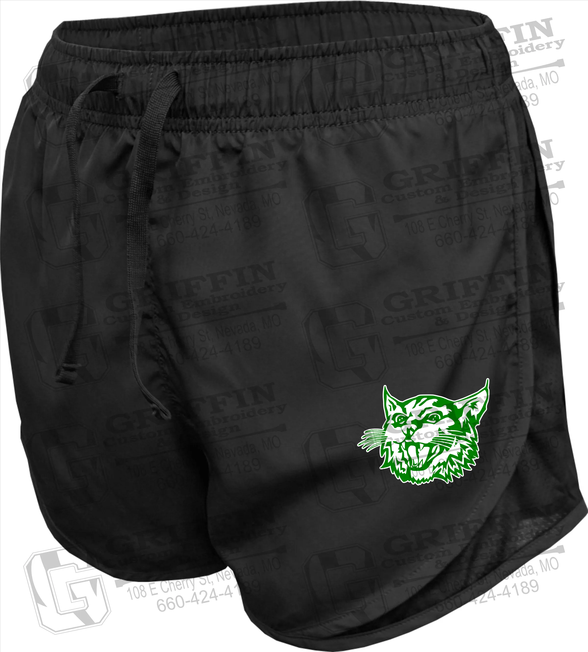 Bronaugh Wildcats Girls Running Shorts - Wildcat Logo