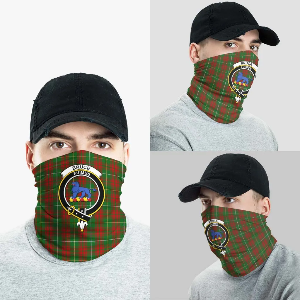 Bruce Hunting Tartan Neck Gaiters, Tartan Bandanas, Tartan Head Band with Family Crest