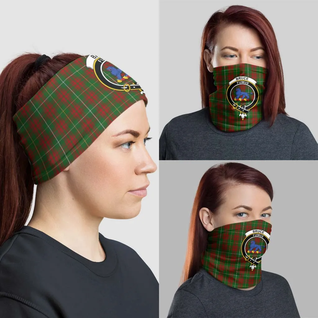 Bruce Hunting Tartan Neck Gaiters, Tartan Bandanas, Tartan Head Band with Family Crest