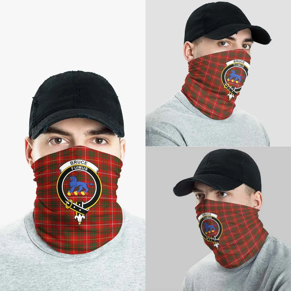 Bruce Tartan Neck Gaiters, Tartan Bandanas, Tartan Head Band with Family Crest