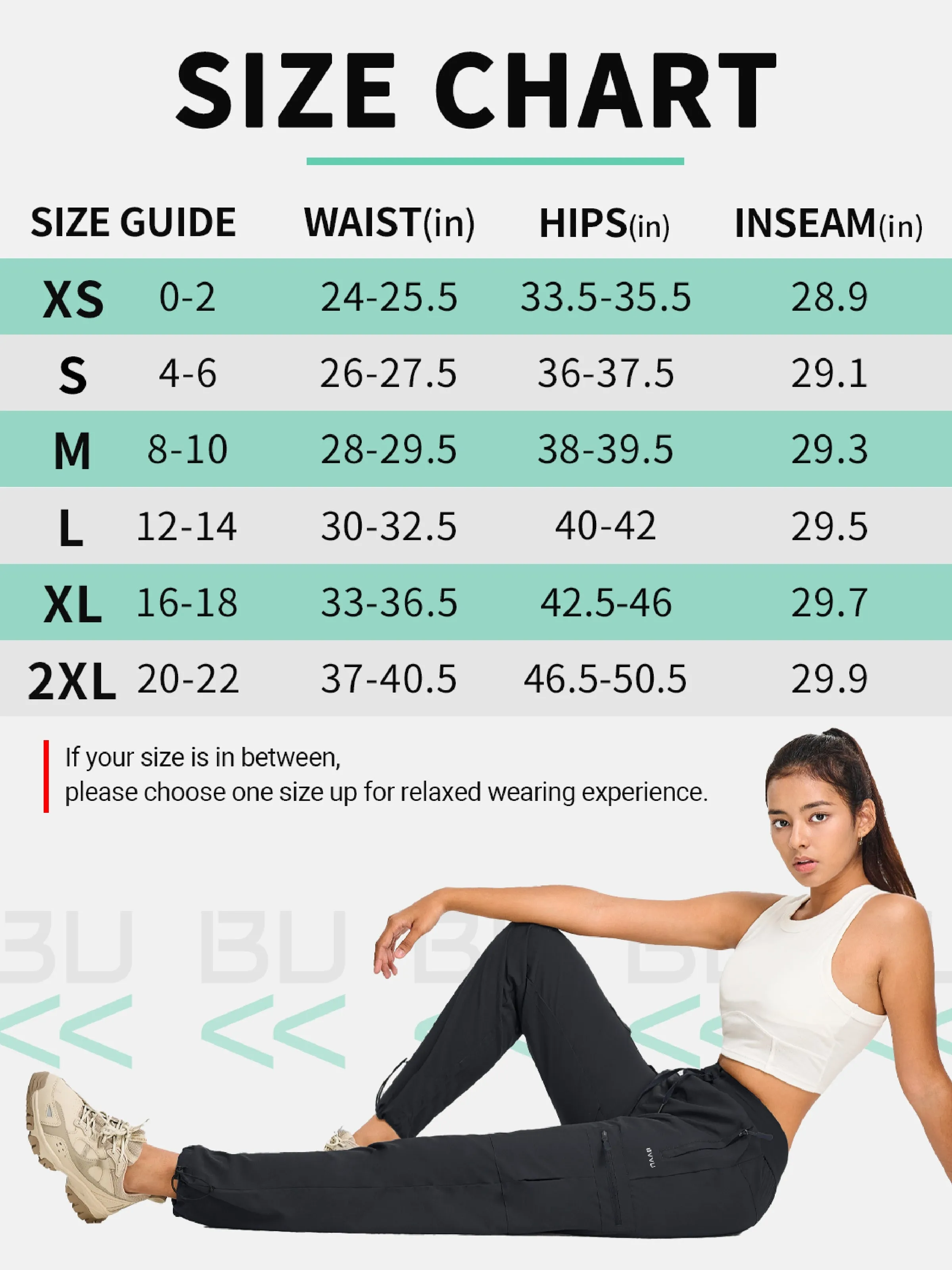 BVVU Women's Cargo Joggers Lightweight Quick Dry Hiking Pants Outdoor Waterproof Athletic Workout Pants with Zipper Pockets