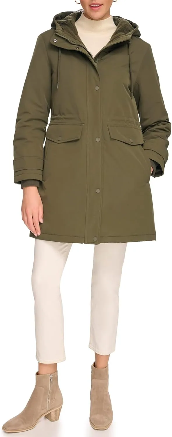 Calvin Klein Women's Long Water-Resistant Rain Jacket