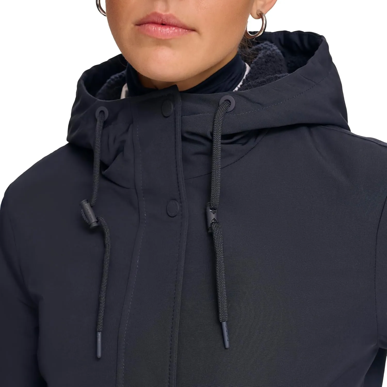 Calvin Klein Women's Long Water-Resistant Rain Jacket