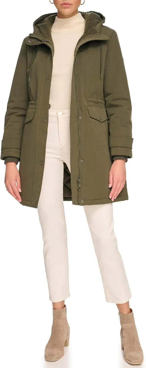 Calvin Klein Women's Long Water-Resistant Rain Jacket