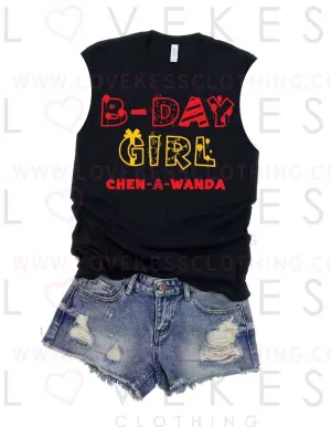 Camp Birthday Girl Muscle Tee by LoveKess Clothing