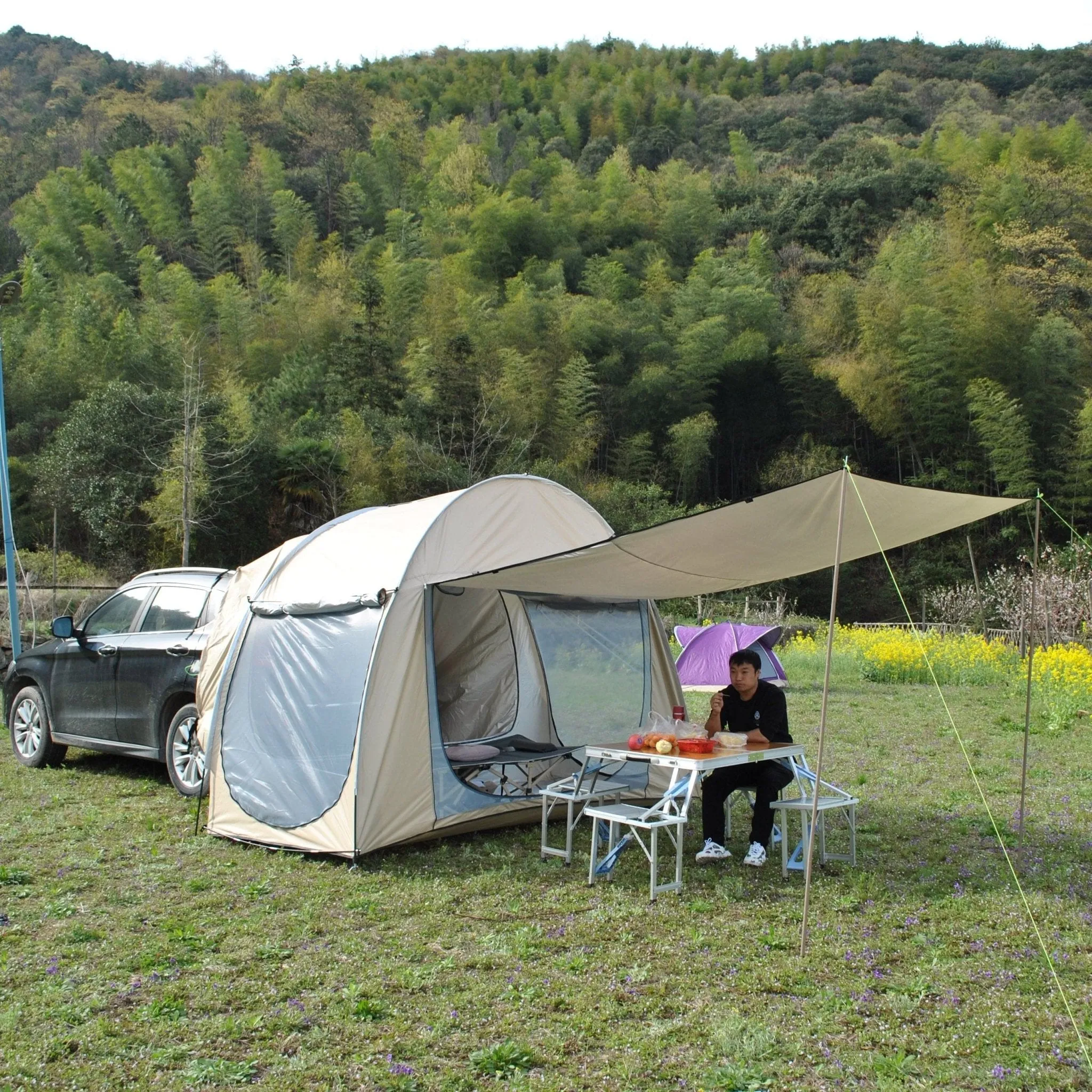 CanvasWing - Mesh Hallway Dual Purpose Car Rear Trek Extension Tent