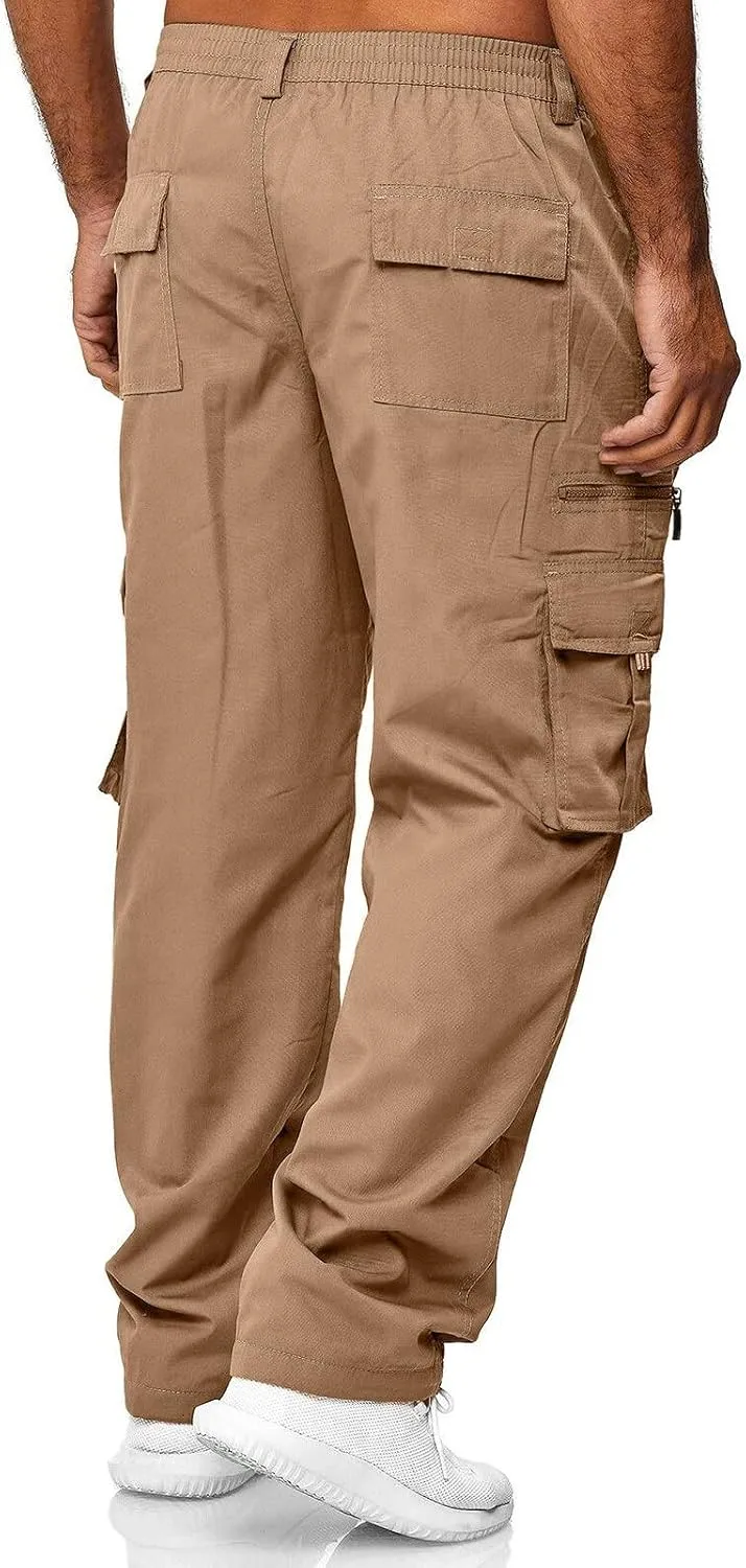 Cargo Trousers for Men Jogger Pants Sweatpants for Men with Pockets Mens Heavyweight Sweatpants Fleece Lined Cargo