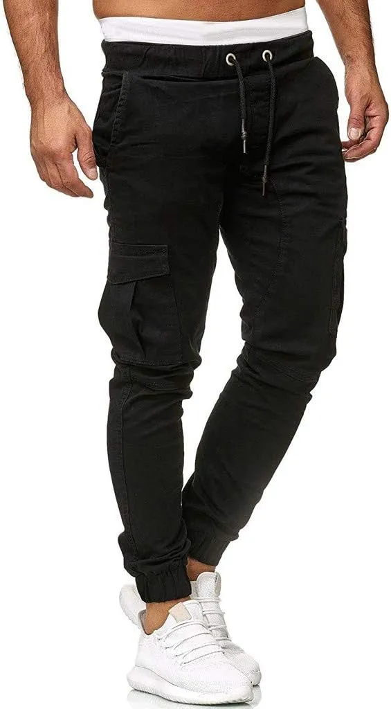 Cargo Trousers for Men Men Joggers Pants Loose Fit Men's Classic-Fit Expandable-Waist Flat-Front Pant Golf Joggers