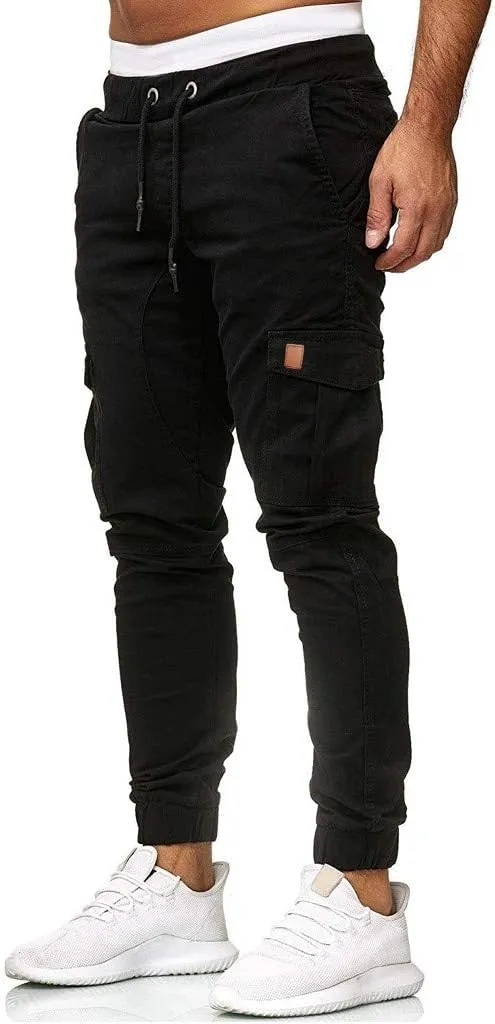 Cargo Trousers for Men Men Joggers Pants Loose Fit Men's Classic-Fit Expandable-Waist Flat-Front Pant Golf Joggers