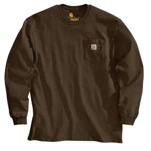 Carhartt Men's Dark Brown Workwear Pocket Long Sleeve T-Shirt