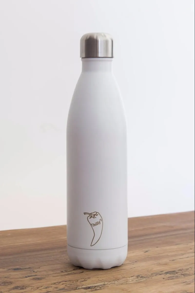 CHILLY // MATT WHITE WATER BOTTLE - 12H HOT / 24H COLD