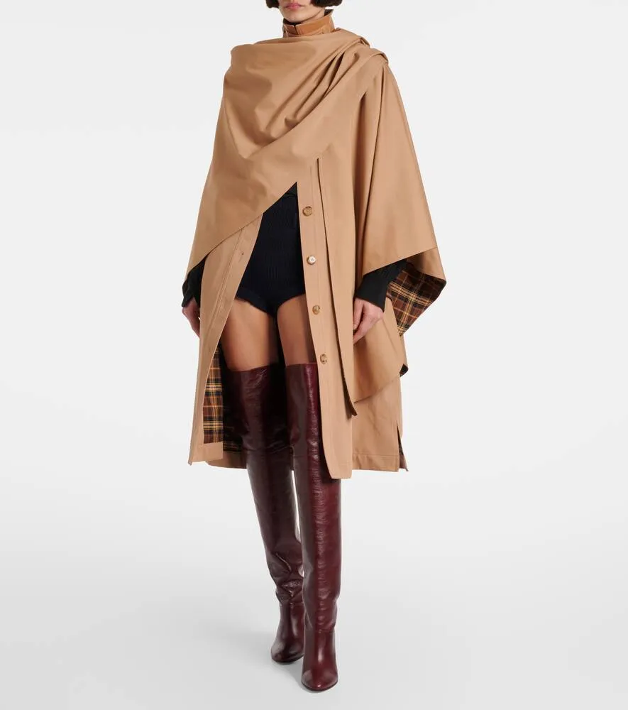 Chloe Cotton gabardine cape