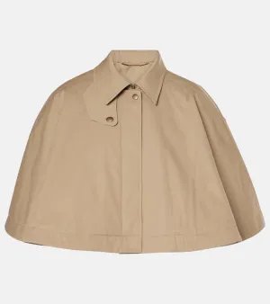 Chloe Cropped cotton gabardine cape
