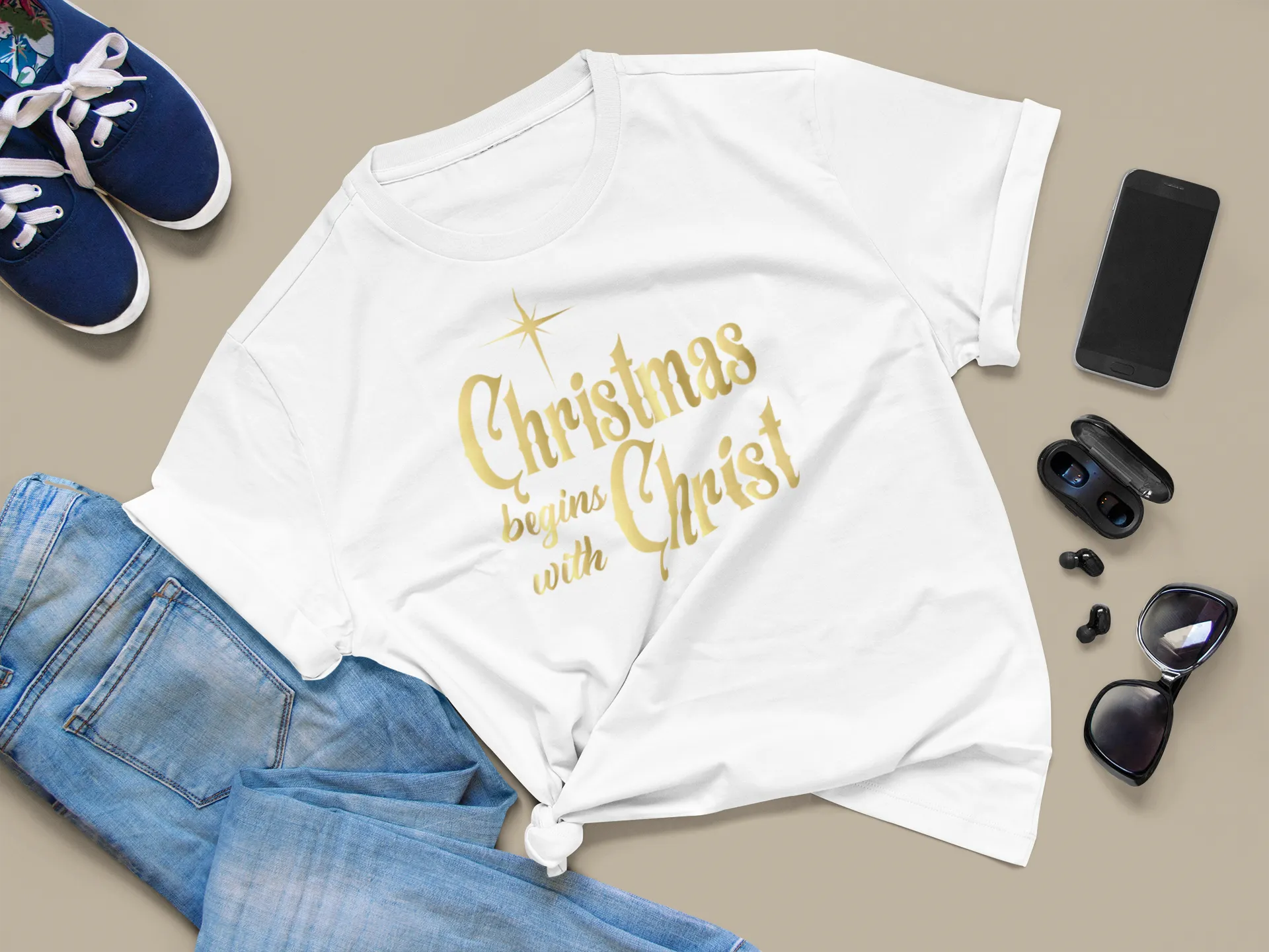 Christmas Begins with Christ T-Shirt