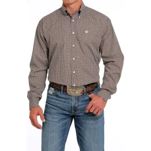 Cinch Men's Black and Brown Geometric Button Down Western Shirt