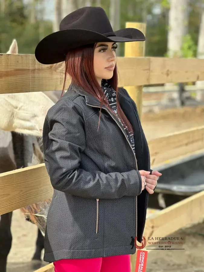 Cinch Womens Black w/Rose Gold Team Logo Softshell Jacket
