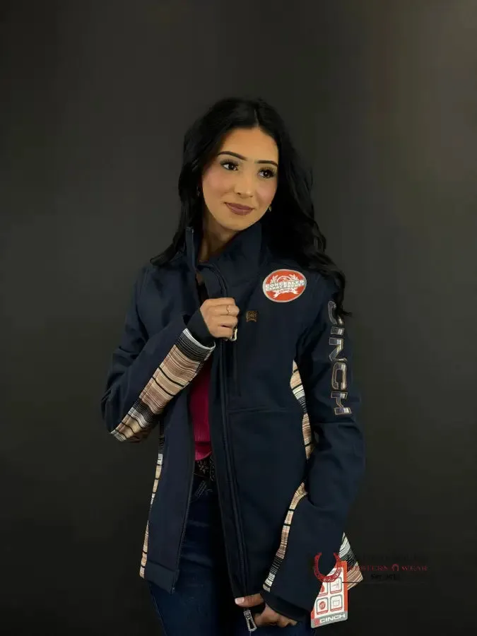 Cinch Womens Blue Yellow Team Logo Softshell Jacket