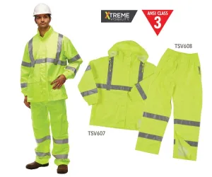 Class E Reflective Rain Pants - Lime - Large
