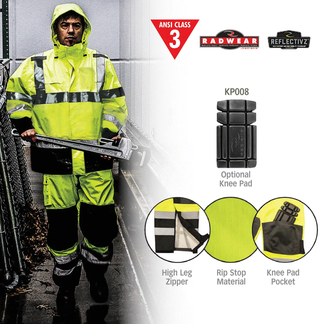 Class E Rip Stop Rain Pants - Lime - 2XL