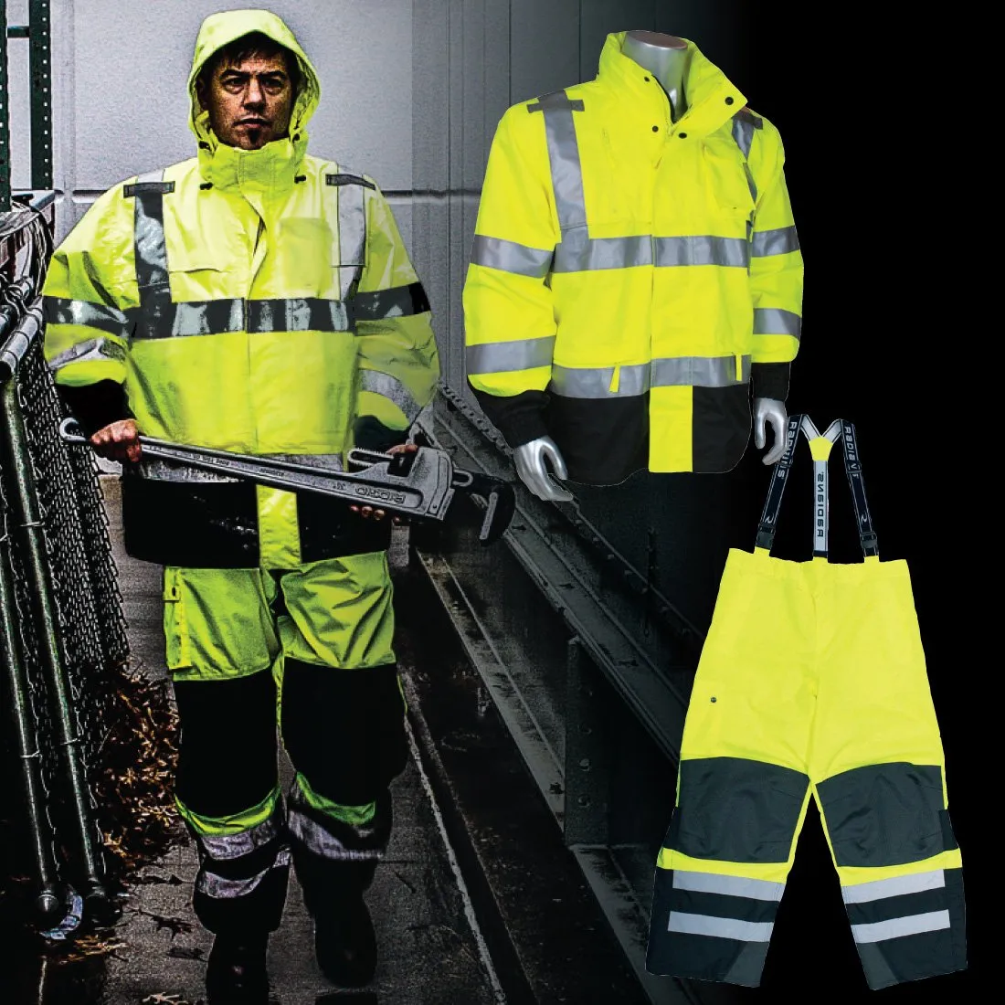 Class E Rip Stop Rain Pants - Lime - 2XL