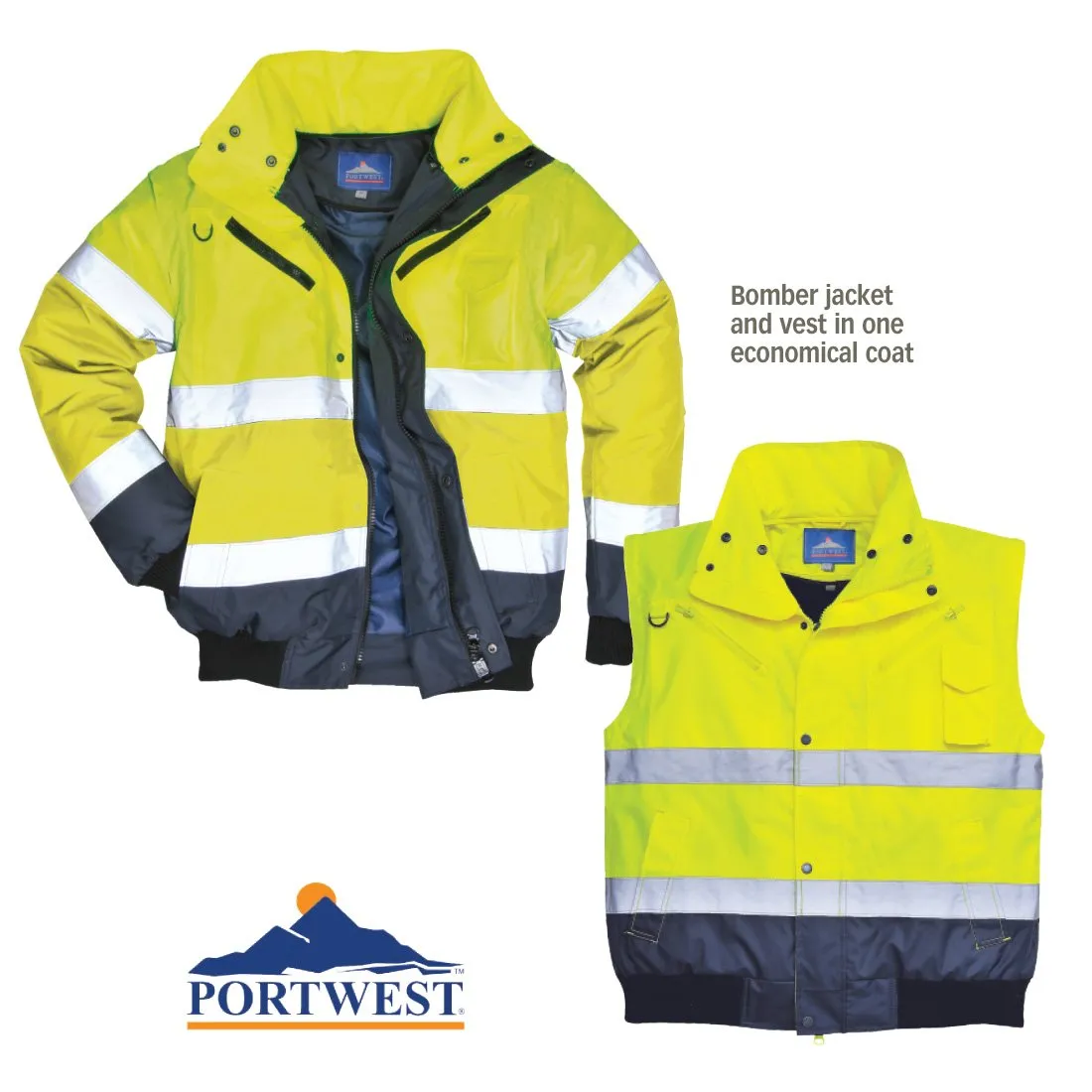 Classic 3-In-1 Bomber Jacket - Lime - 5XL