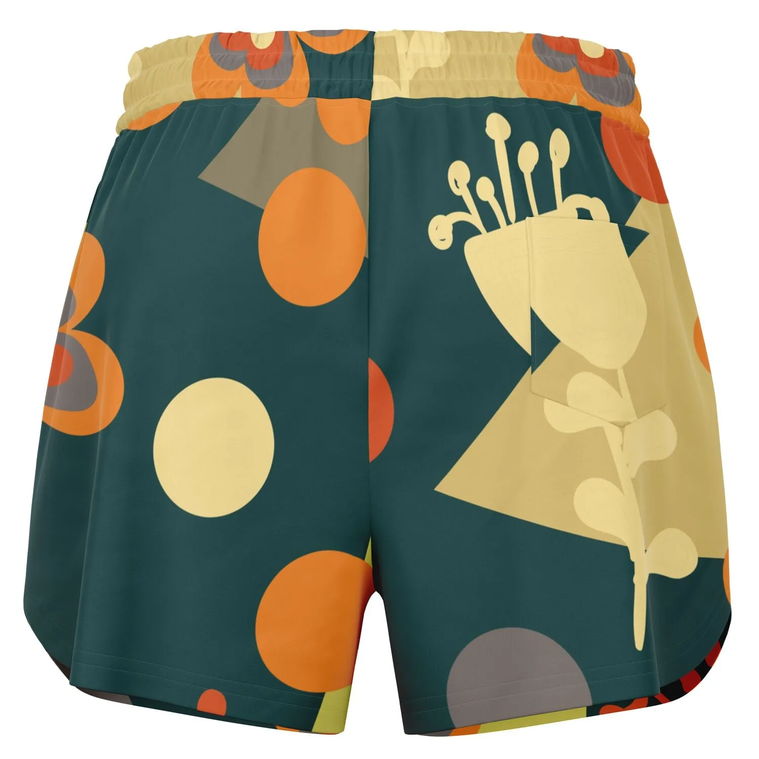 Colorful block print loose shorts