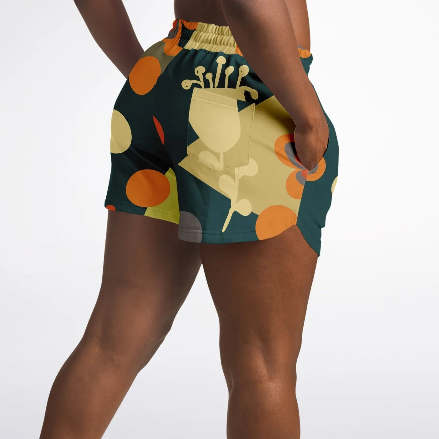 Colorful block print loose shorts
