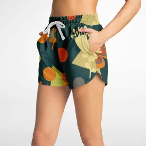 Colorful block print loose shorts
