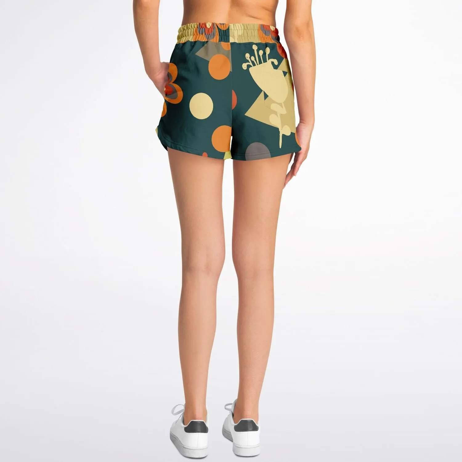 Colorful block print loose shorts